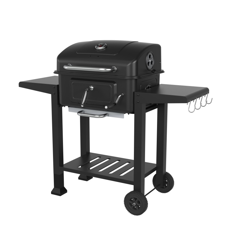 Garden Adjustable Height Charcoal Grill Trolley BBQ