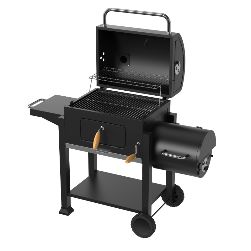 Charcoal Grill With Adjustable Height Trolley Bbq