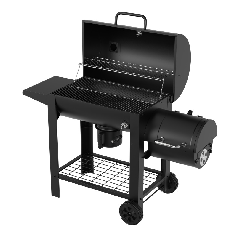 Offset Smoker With Wood Charcoal Grill