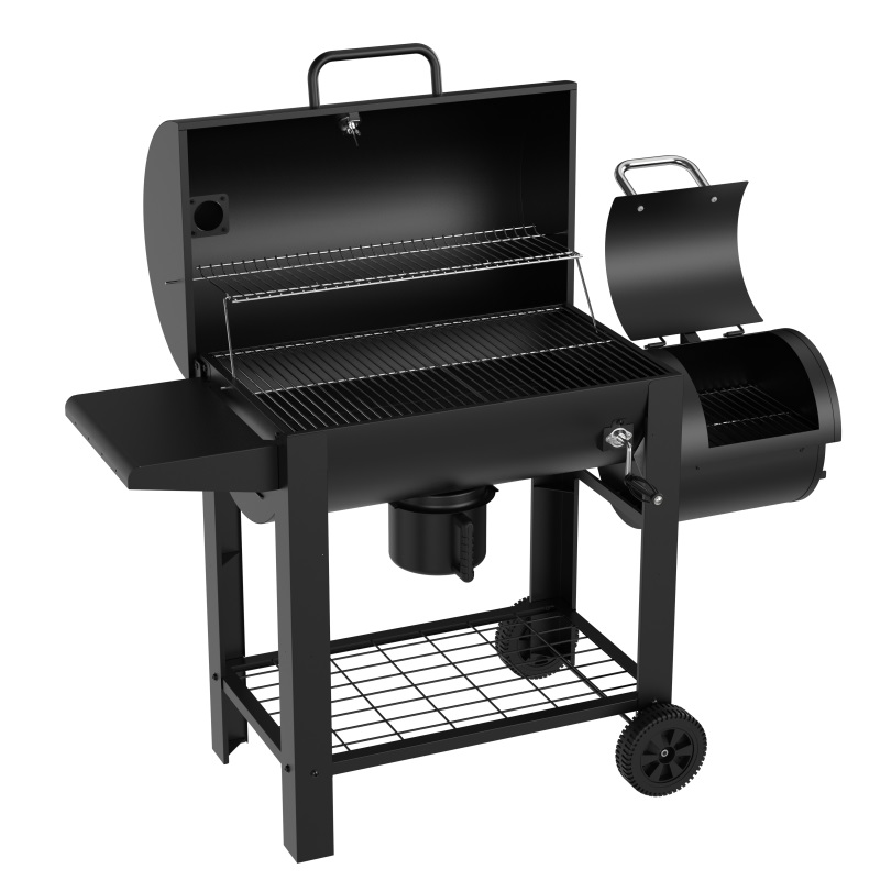 Offset Smoker With Wood Charcoal Grill