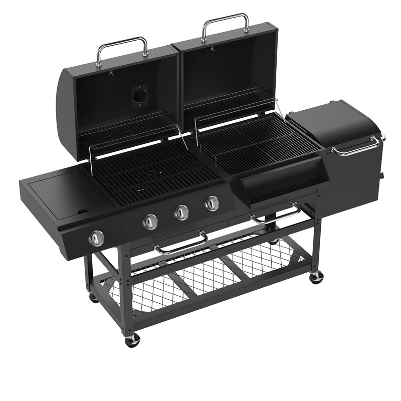 Combo Gas And Charcoal Grill Dual Fuel BBQ Combination