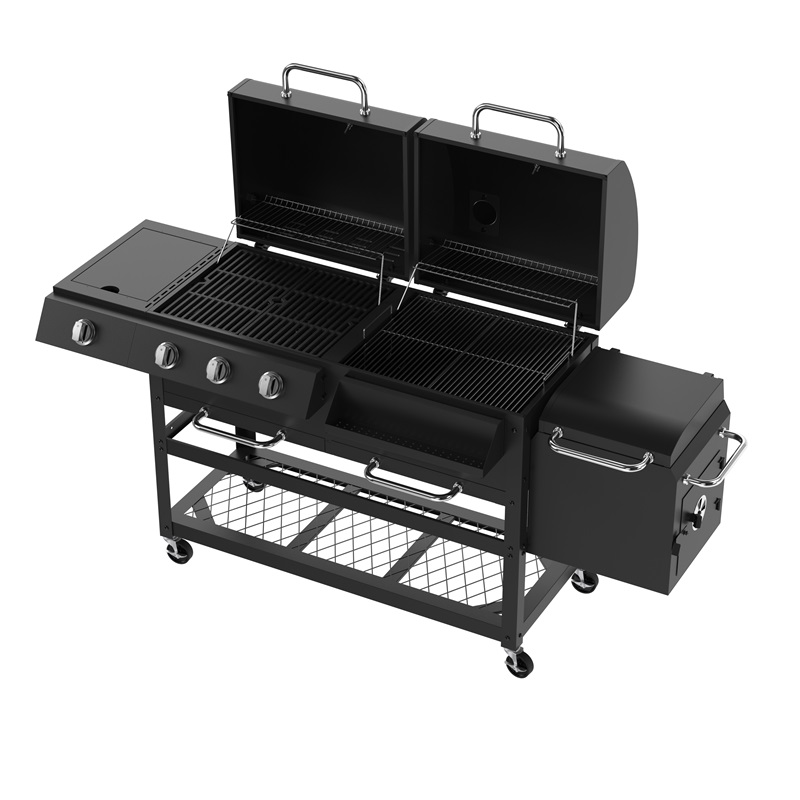 Combo Gas And Charcoal Grill Dual Fuel BBQ Combination