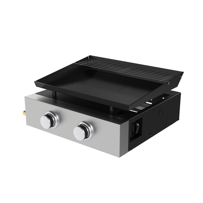 Flat Top Griddle And Black Gas Barbecue Grill