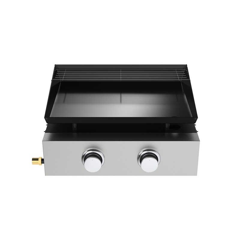 Flat Top Griddle And Black Gas Barbecue Grill