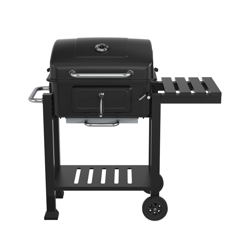 Adjustable Height Bbq Grill Trolley Charcoal Barbecue