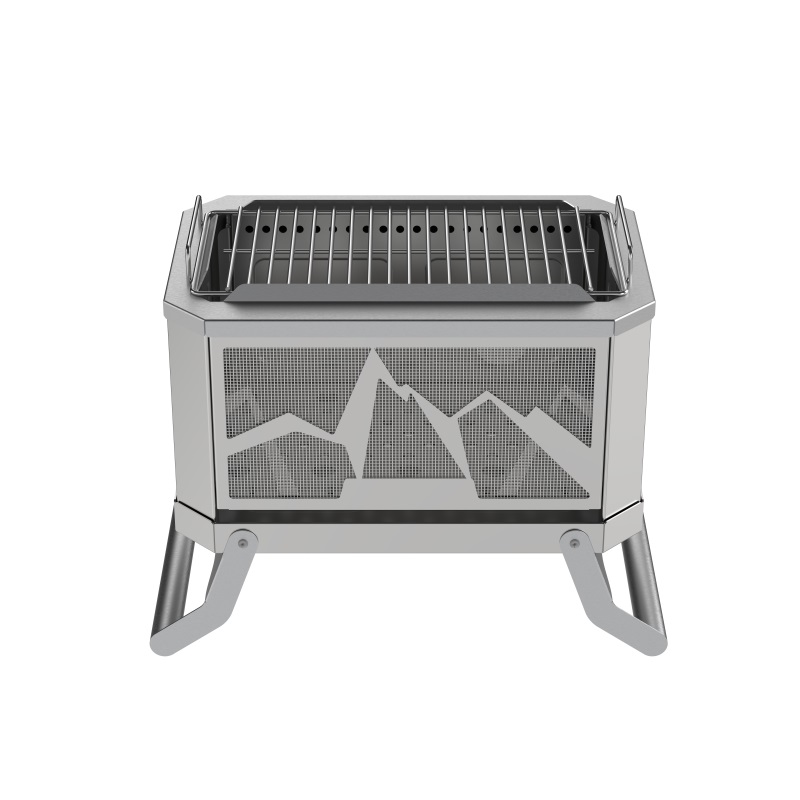 Smokeless Fire Pit Stainless Steel Square Wood Burning