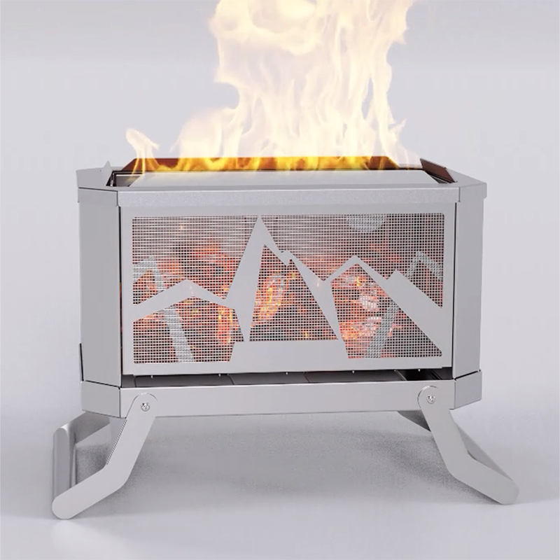 Smokeless Fire Pit Stainless Steel Square Wood Burning