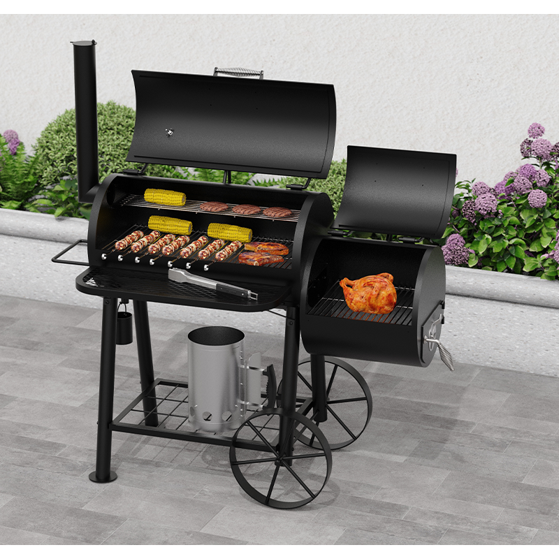 Offset Smoker BBQ Charcoal Grill Meat Outdoor Barbecue