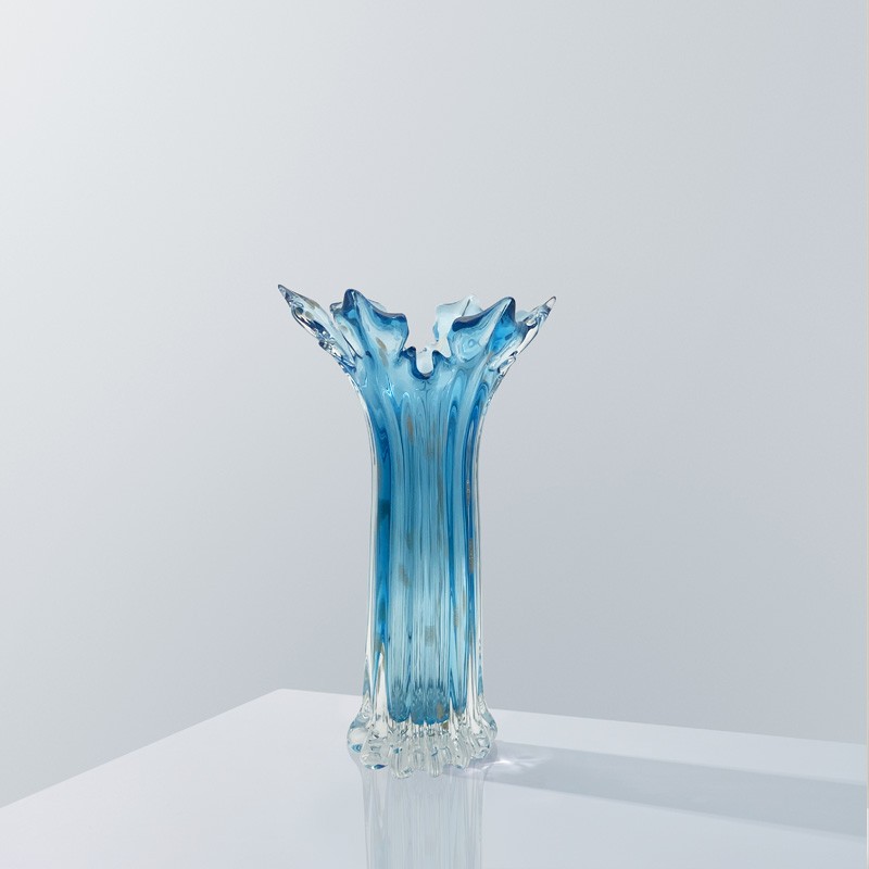 Handmade High Quality Hand Blown,blue fortune tree Murano Glass Vase For Home Decor