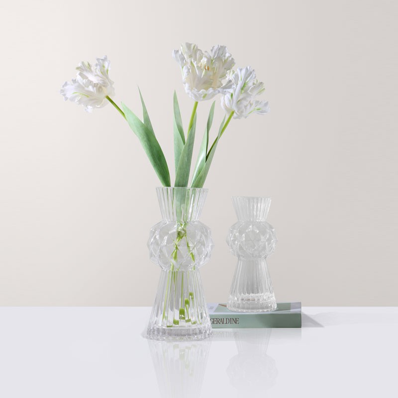 Handmade High Quality Hand Blown white diamond stone Murano Glass Vase For Home Decor