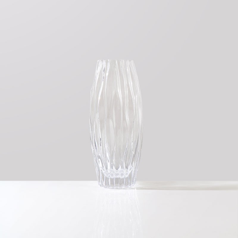 Handmade High Quality Hand Blown white ripple tall Murano Glass Vase For Home Decor