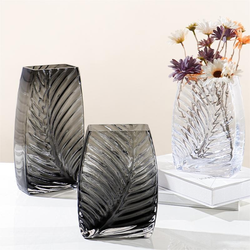 Handmade High Quality Gray Crystal vases For Home Decor