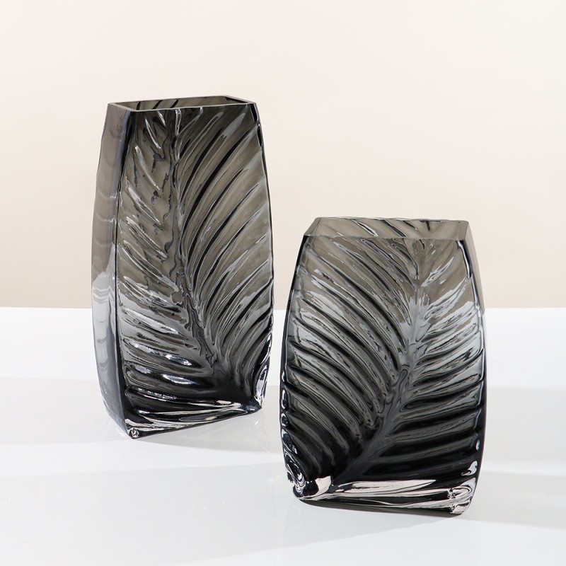 Handmade High Quality Gray Crystal vases For Home Decor