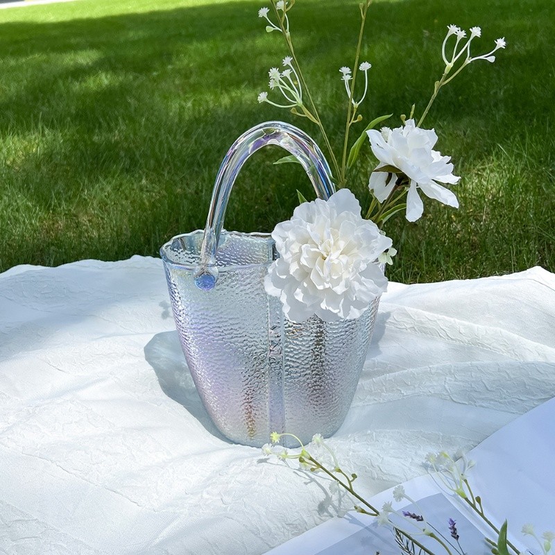 Handmade High Quality Crystal Bucket Vase For Home Decor