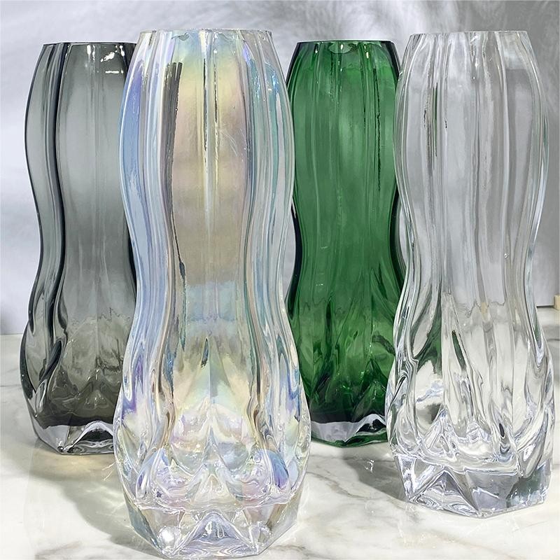 Handmade High Quality Crystal Waist geometry Vase For Home Decor