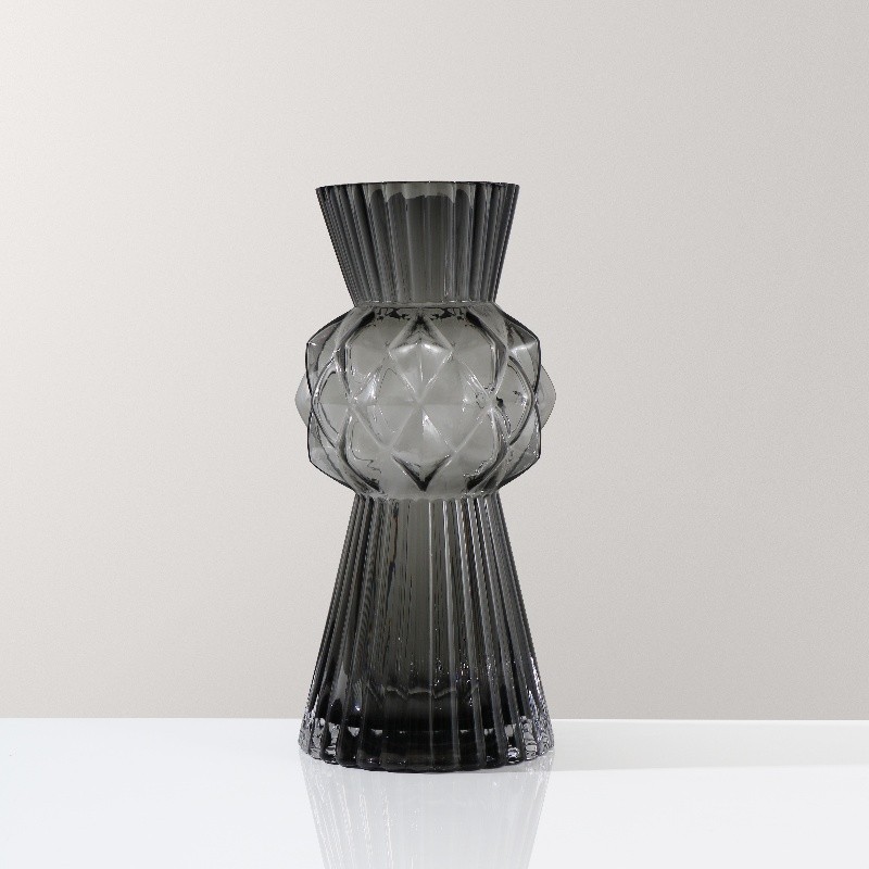 Handmade High Quality Crystal Diamond Flare Glass Vase For Home Decor