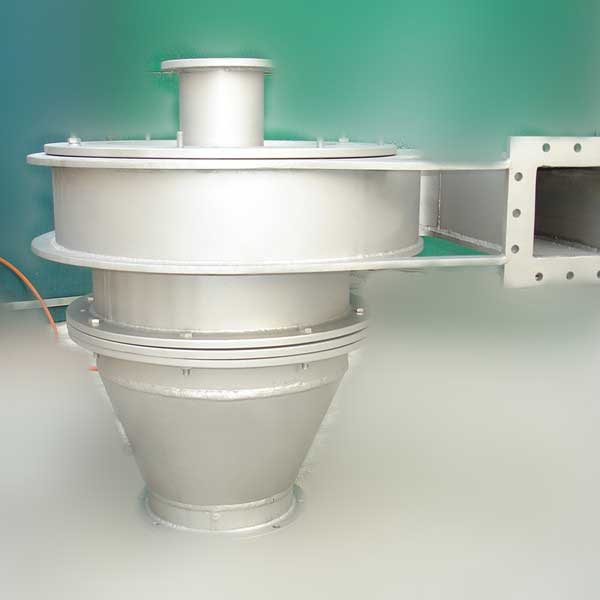 A static classifier with a cyclone for foodstuff processing.