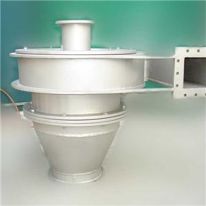 Clasificador estático con ciclón para procesamiento de alimentos.