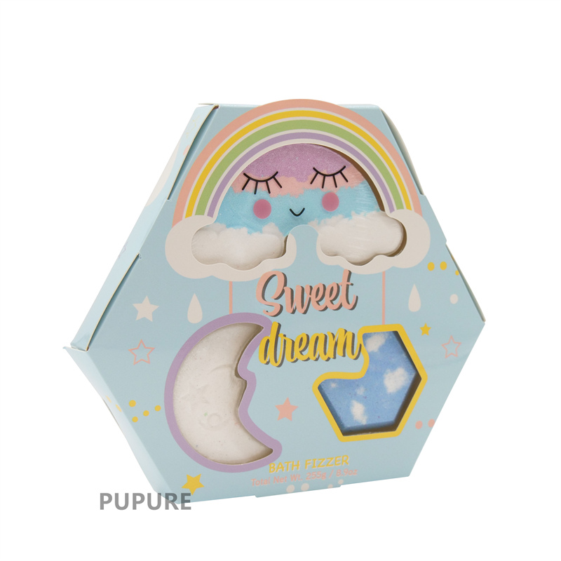 Rainbow Blue Sky Moon Shape Colorful Bath Bombs