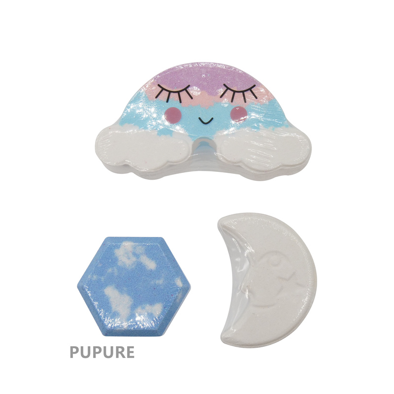 Rainbow Blue Sky Moon Shape Colorful Bath Bombs