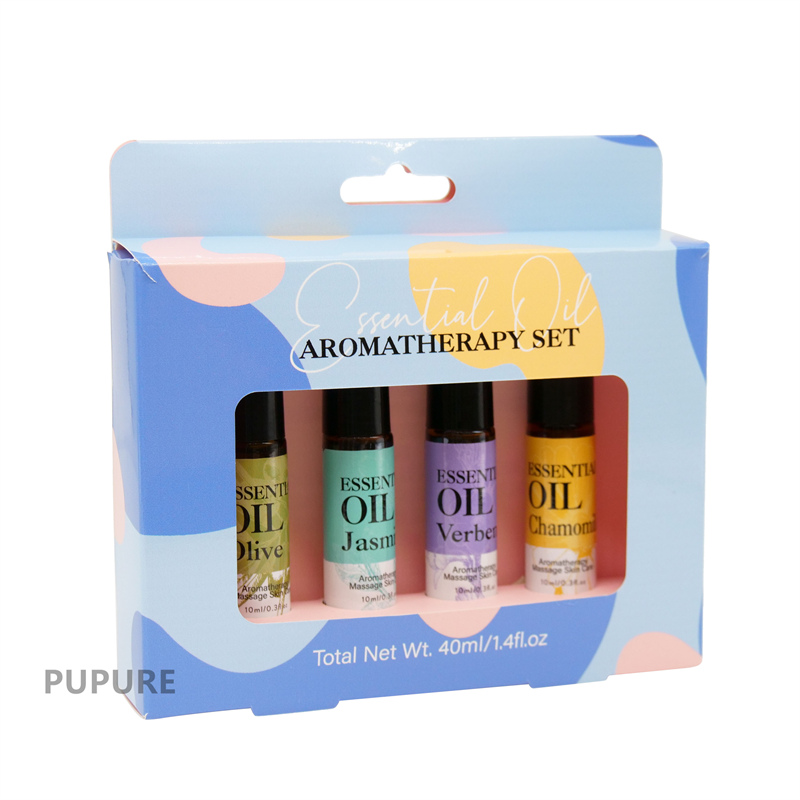 Conjunto de presente de óleo essencial de camomila, oliva, jasmim, verbena
