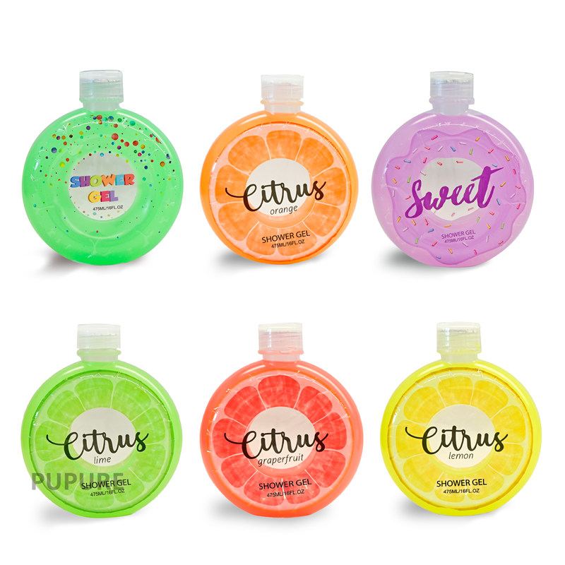 Gel douche de luxe pour femmes au pamplemousse et au citron de la série Fruit