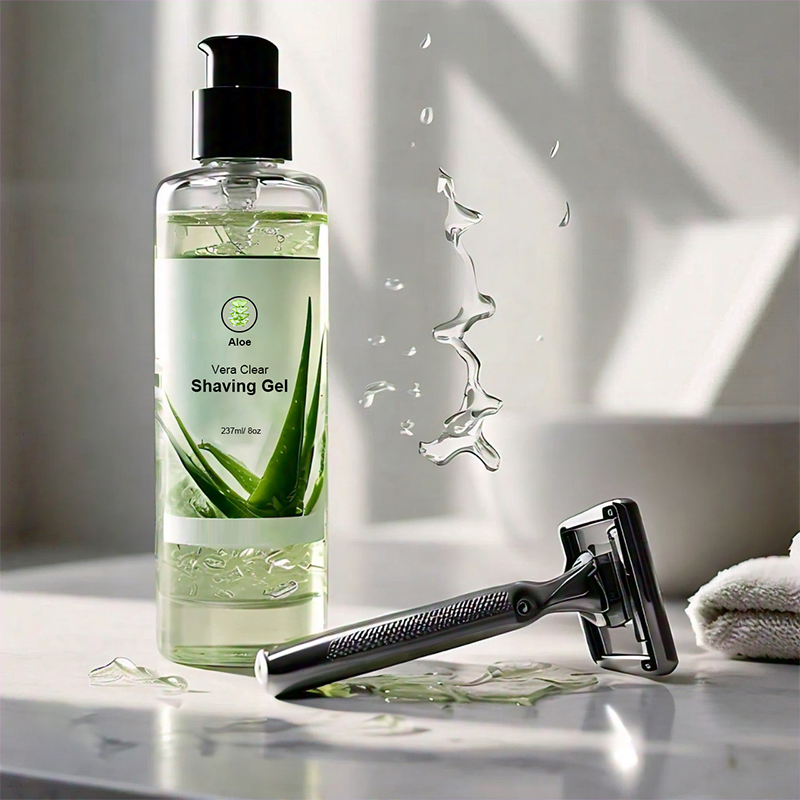 Gel de barbear transparente de aloe vera para homens