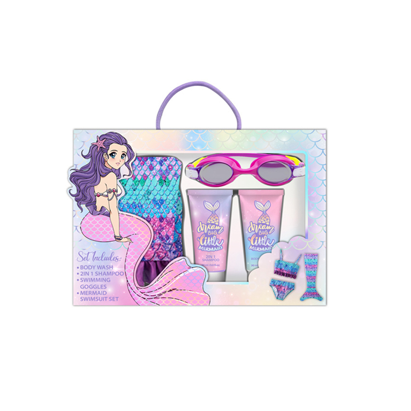 mermaid 2 in 1 shampoo conditioner bands bath gift set