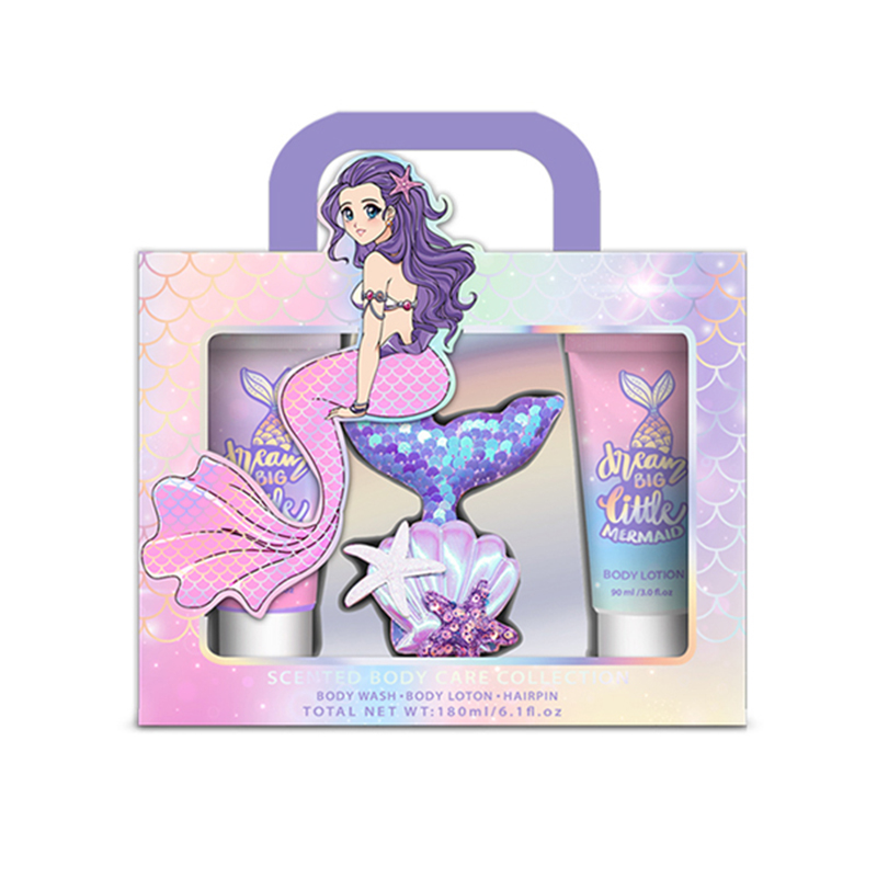 Mermaid Baby Bath Gift Set Body Wash With Hairpin