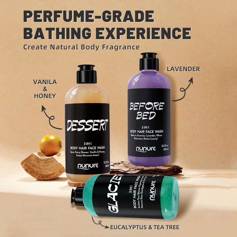 3-i-1 Body Hair Face Wash Bubble Bath