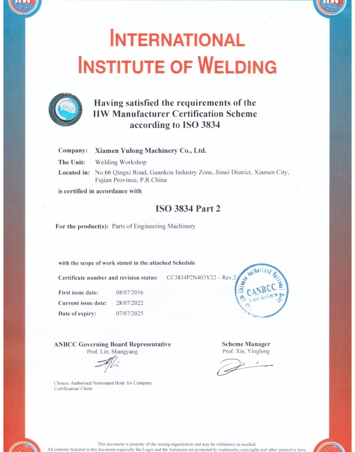 ISO3834-Zertifikat von IIW