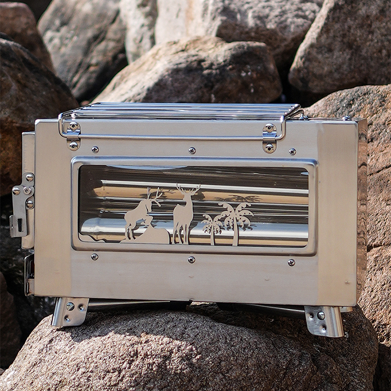 Portable foldable camping wood stove