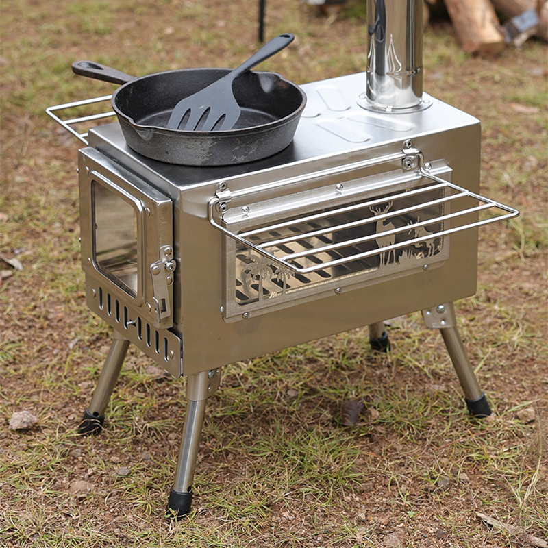 Portable foldable camping wood stove