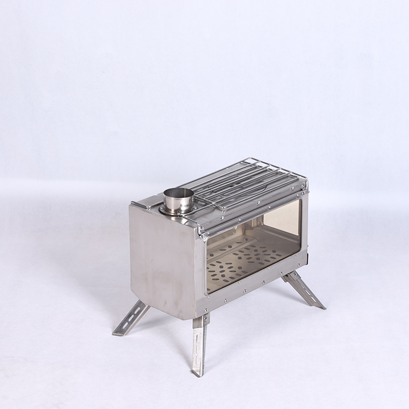 Portable foldable stainless steel wood stove