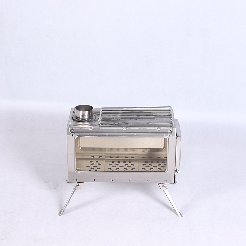 Portable foldable stainless steel wood stove