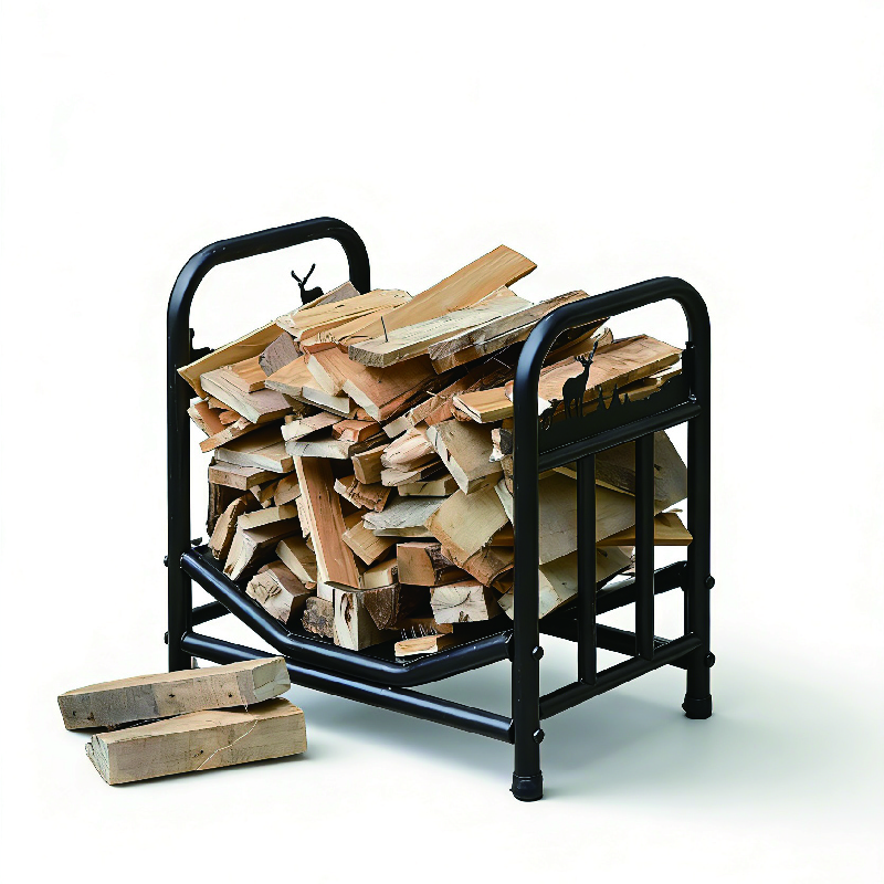 Holzaufbewahrungsregal für tragbare Holzöfen im Freien