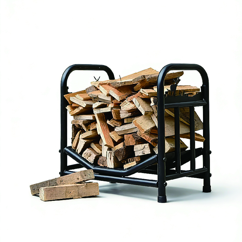 Holzaufbewahrungsregal für tragbare Holzöfen im Freien