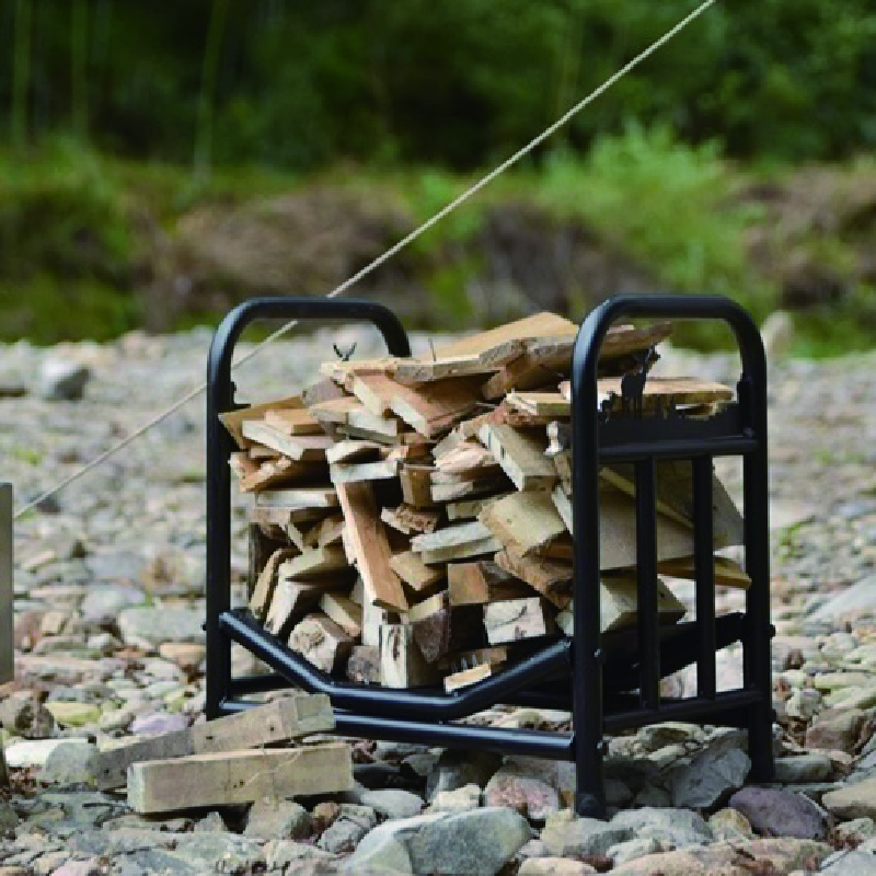 Holzaufbewahrungsregal für tragbare Holzöfen im Freien