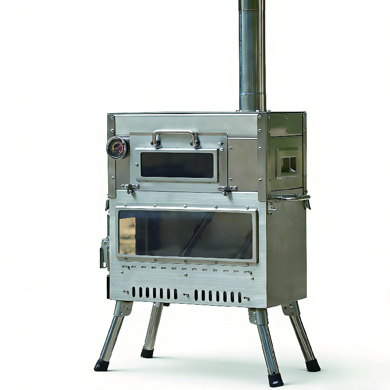 Tragbarer Holzofen zum Heizen und Grillen