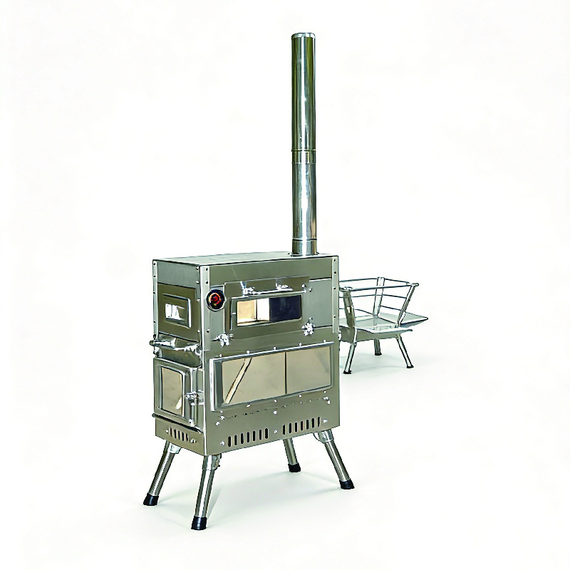 Tragbarer Holzofen zum Heizen und Grillen