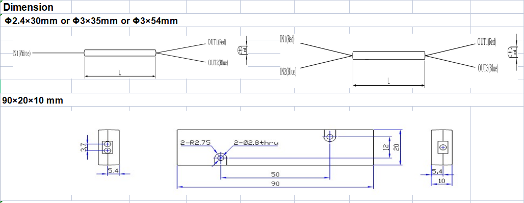 1x2 fbt splitter