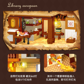 MOC Street View Library Modular Bookstore Building Blocks