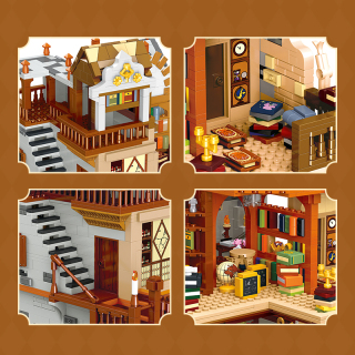 MOC Street View Library Modular Bookstore Building Blocks