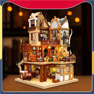 MOC Street View Library Modular Bookstore Building Blocks
