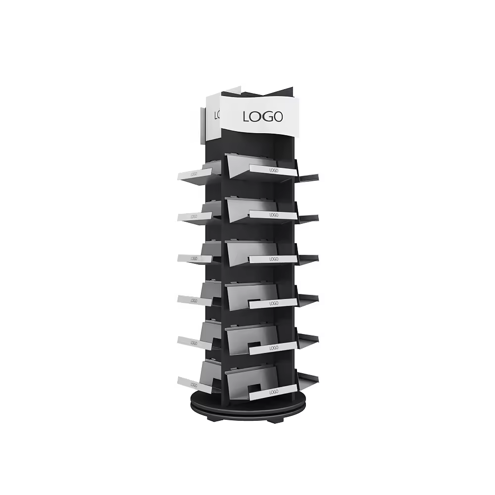 Metal Rotating Magazine Display Racks For Retail Stores