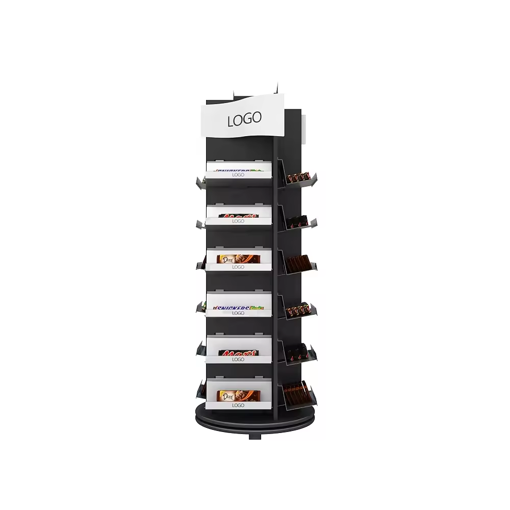Metal Rotating Magazine Display Racks For Retail Stores