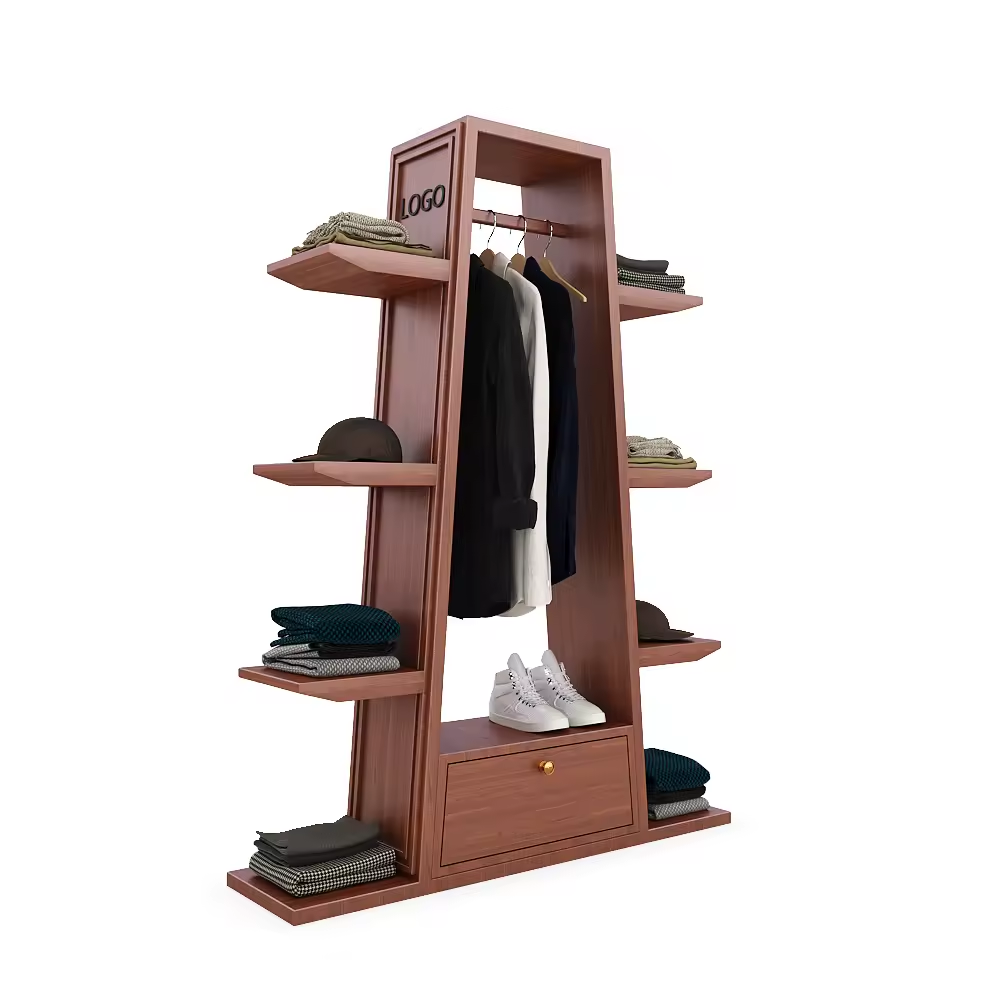Klädaffär 4-vägs display med arm