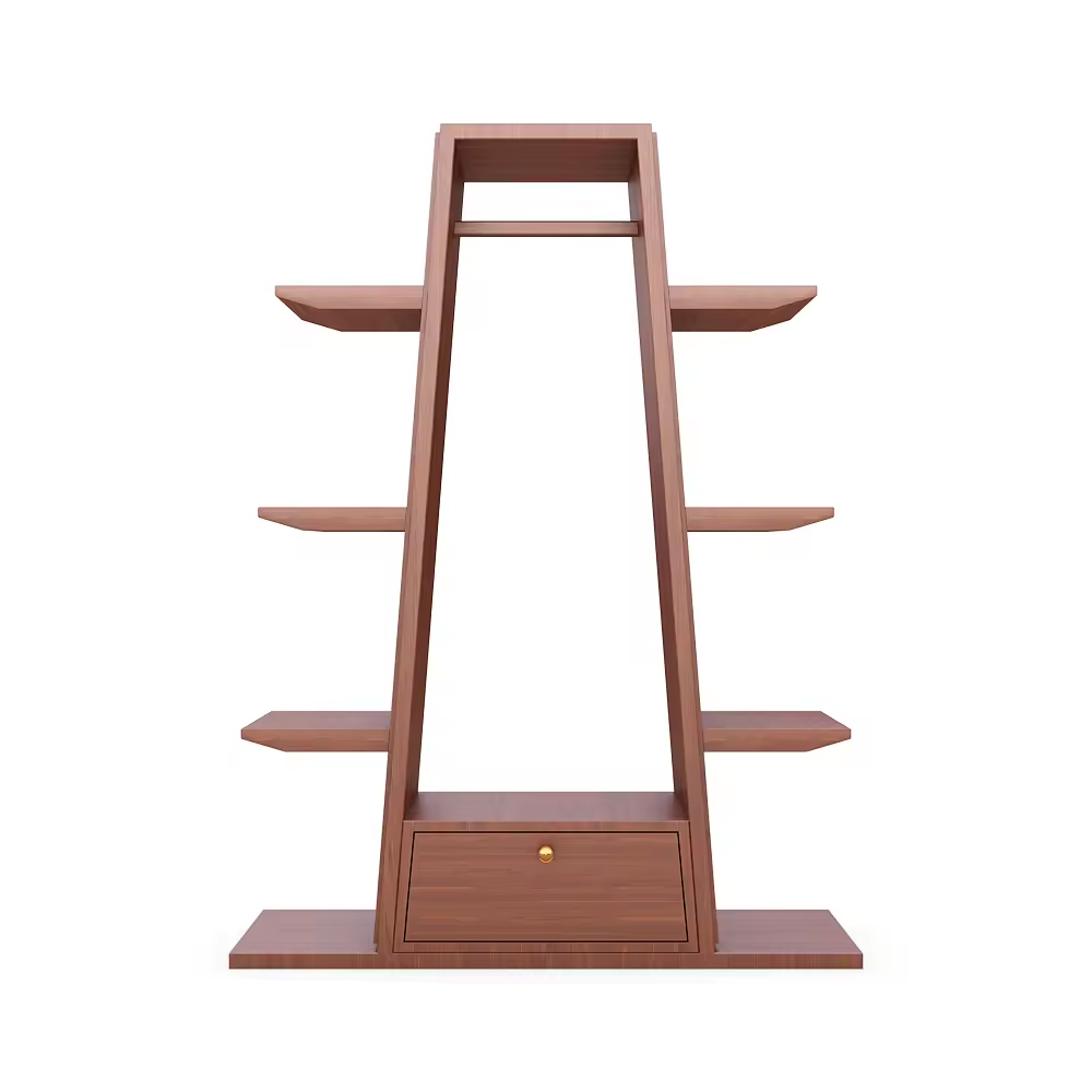 Klädaffär 4-vägs display med arm