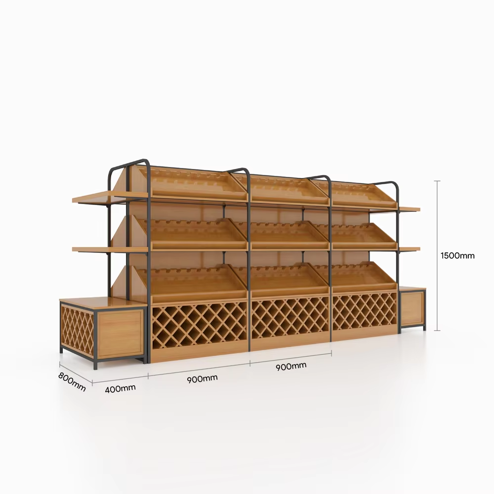 3 Tier Wooden Wine Display Rack
