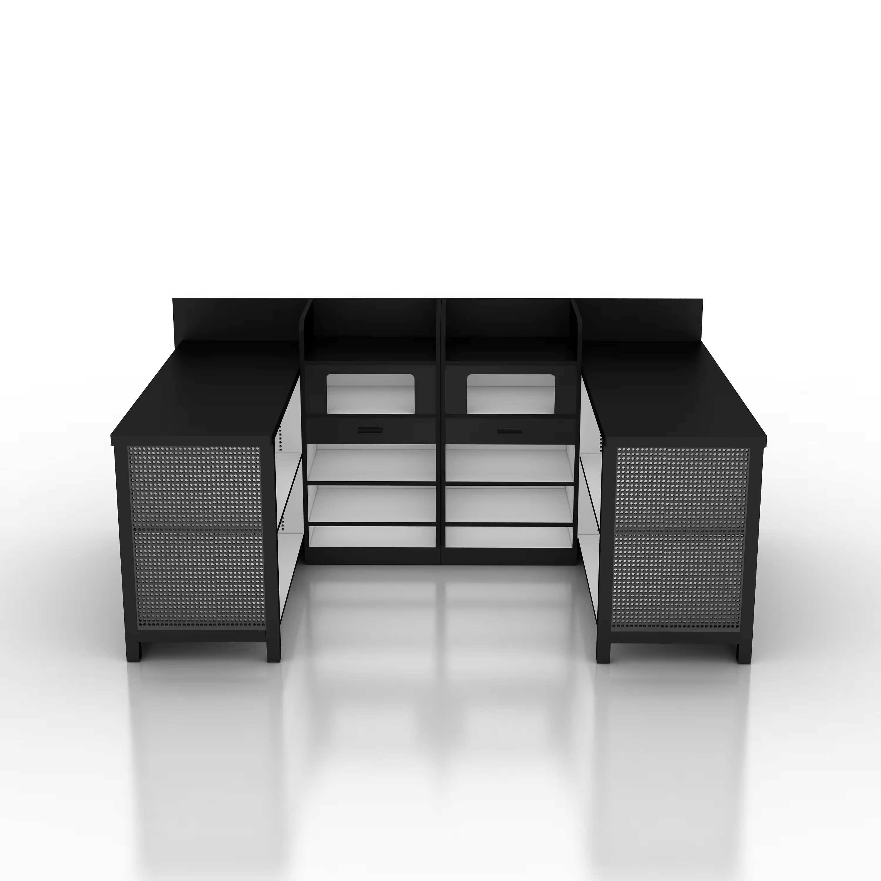 Mostrador de caja en forma de L para tienda minorista de comestibles